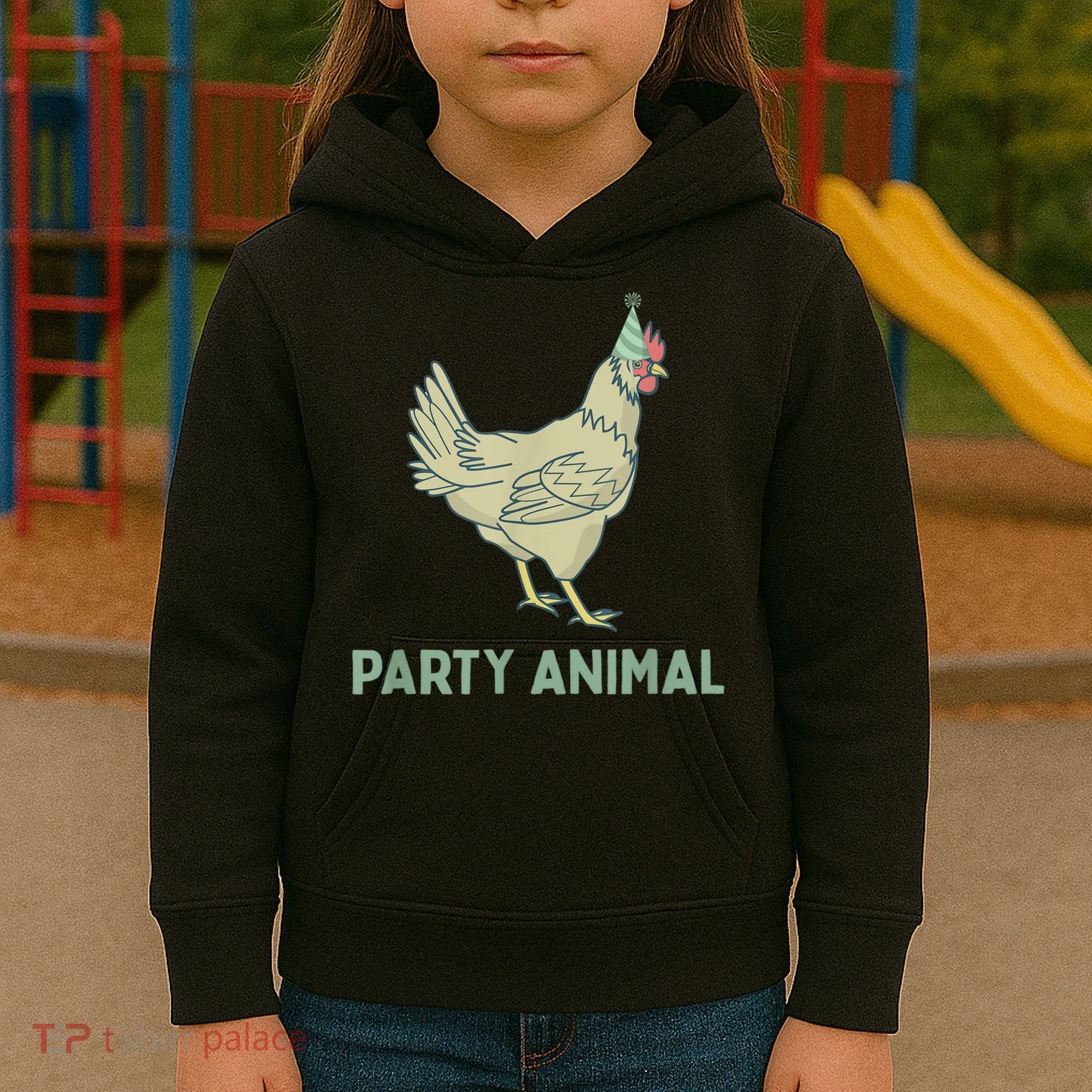 Party Animal Chicken Birthday, Chicken Birthday Kids Hoodie