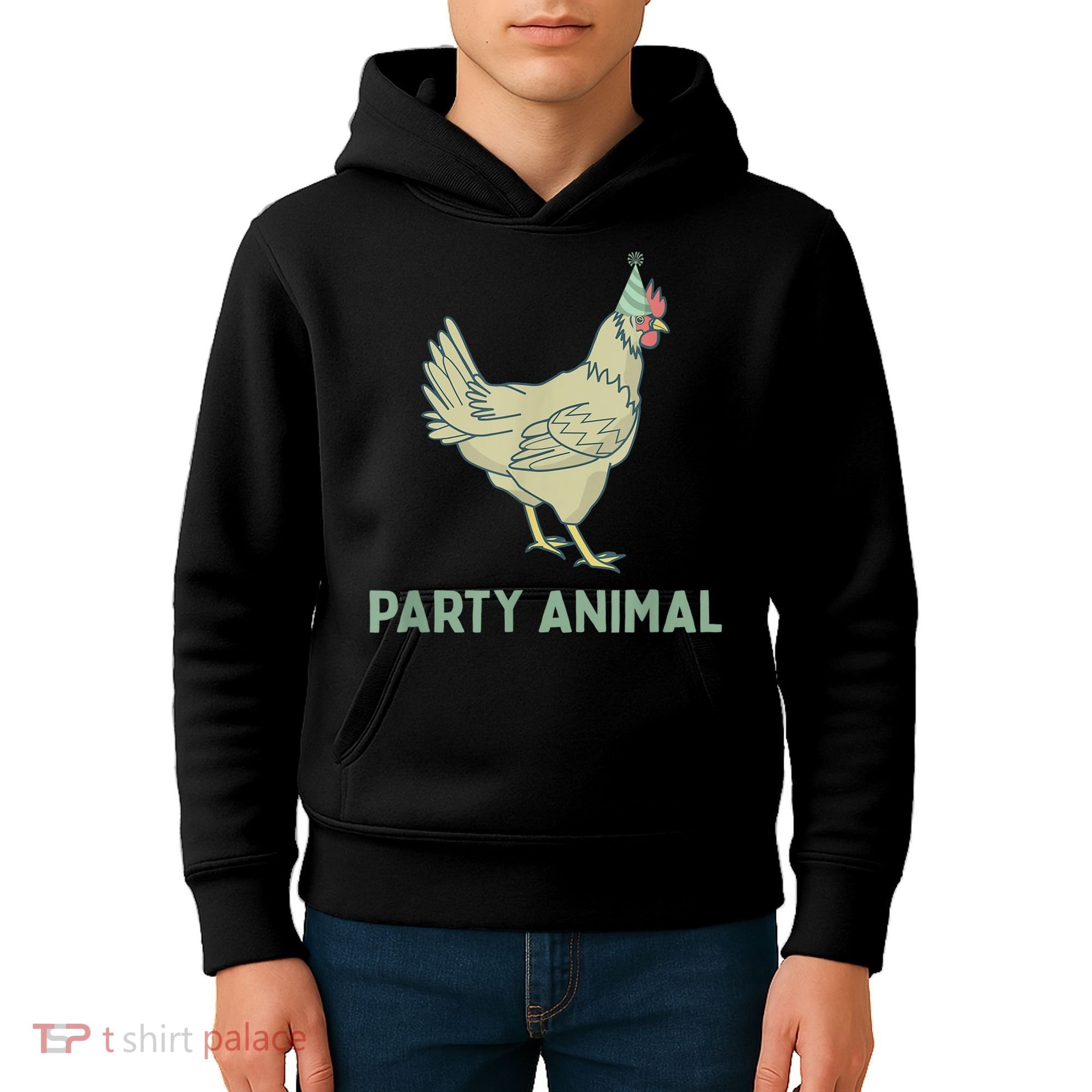 Party Animal Chicken Birthday, Chicken Birthday Kids Hoodie