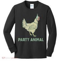 Party Animal Chicken Birthday, Chicken Birthday Kids Long Sleeve Shirt thumb 0