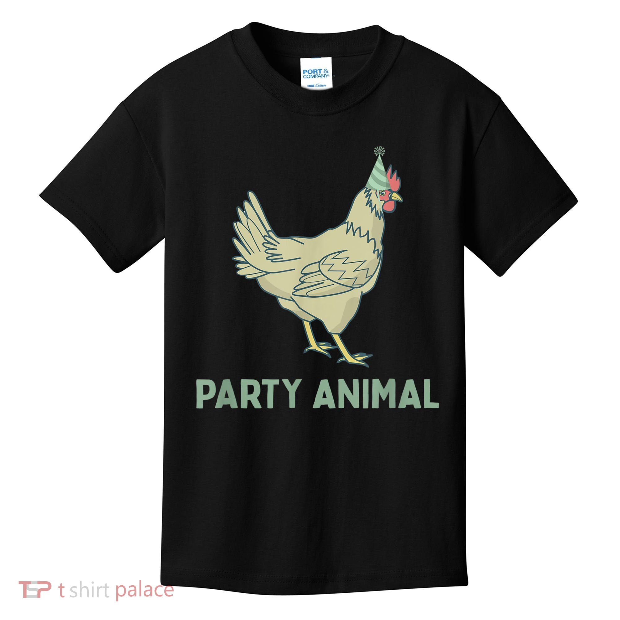 Party Animal Chicken Birthday, Chicken Birthday Kids T-Shirt