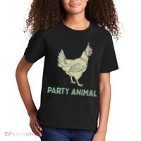 Party Animal Chicken Birthday, Chicken Birthday Kids T-Shirt thumb 2