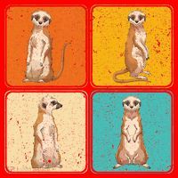Pop Art Cute Africa Zoo Animal Lover Meerkat Santa Hat thumb 1
