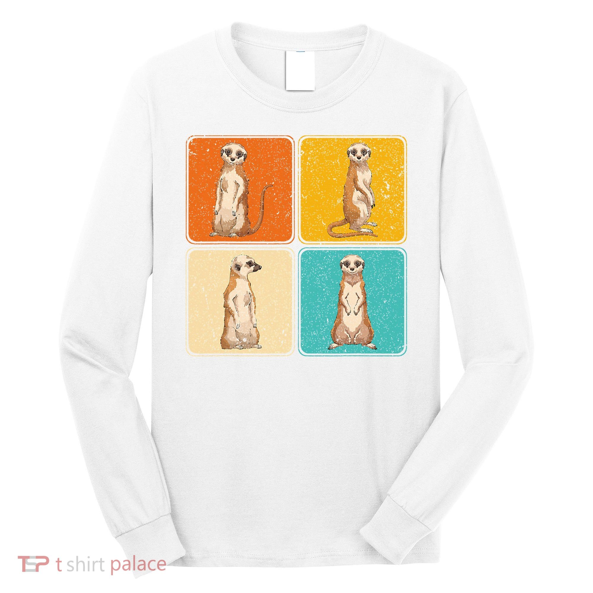 Pop Art Cute Africa Zoo Animal Lover Meerkat Long Sleeve Shirt
