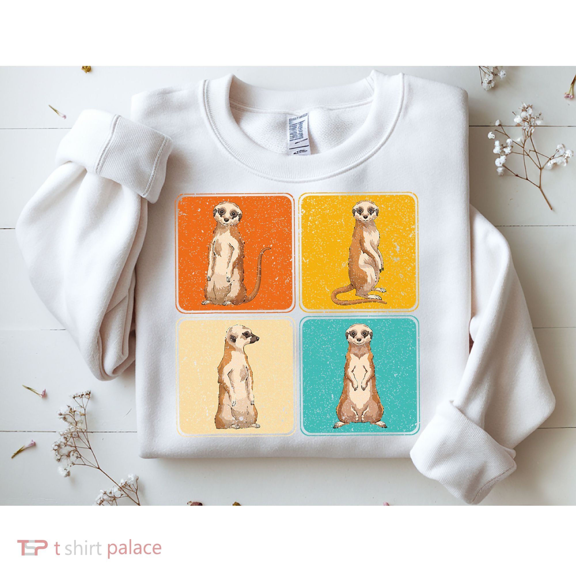 Pop Art Cute Africa Zoo Animal Lover Meerkat Sweatshirt