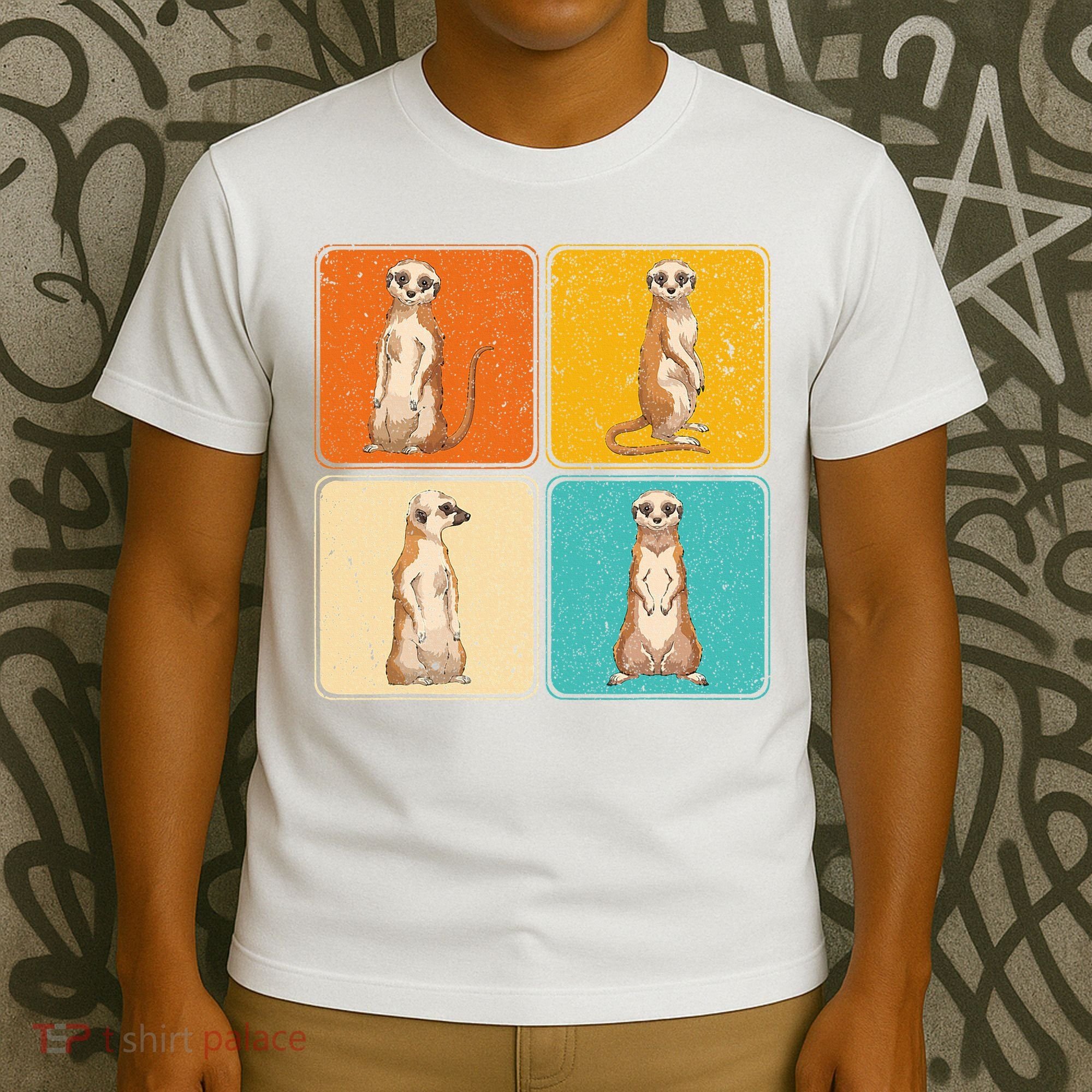 Pop Art Cute Africa Zoo Animal Lover Meerkat T-Shirt