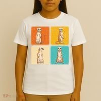 Pop Art Cute Africa Zoo Animal Lover Meerkat T-Shirt thumb 4