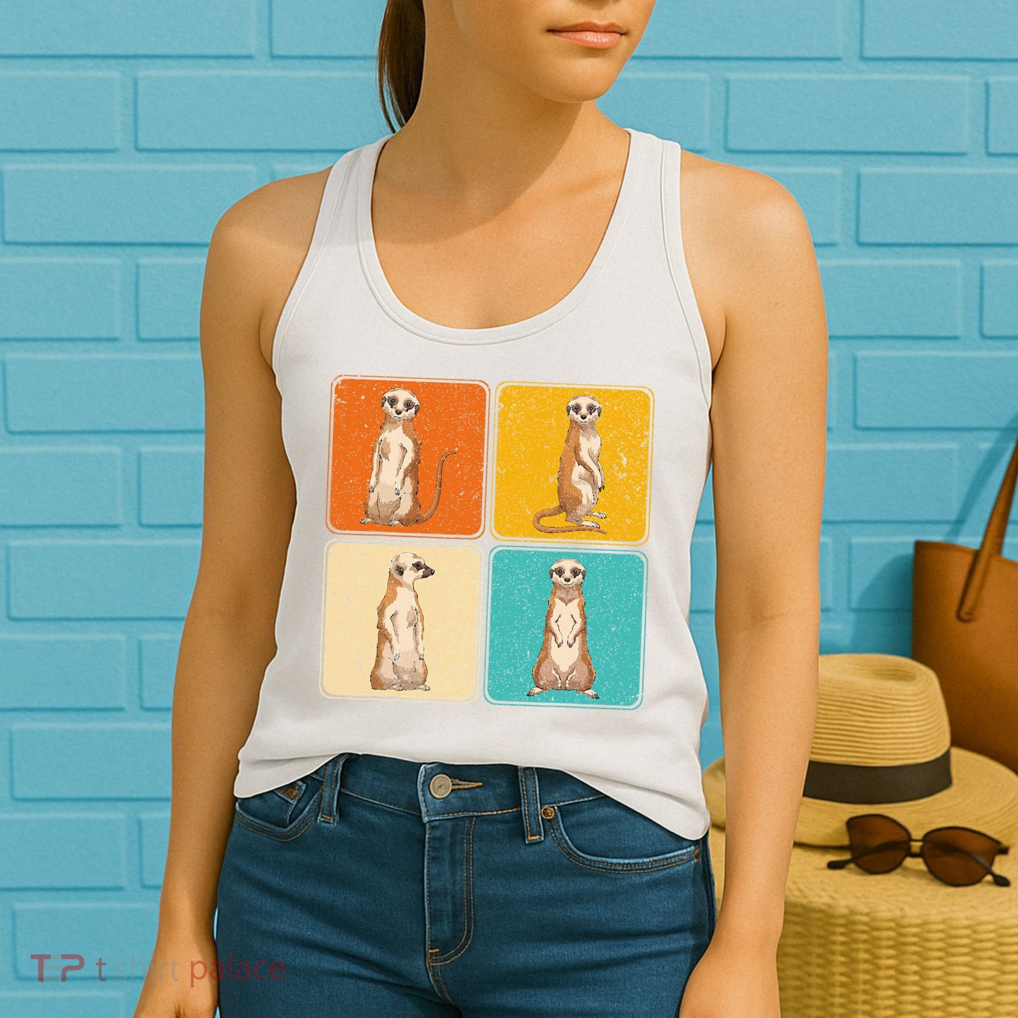 Pop Art Cute Africa Zoo Animal Lover Meerkat Women's Tank Top