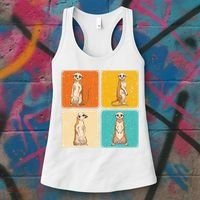 Pop Art Cute Africa Zoo Animal Lover Meerkat Women's Tank Top thumb 3