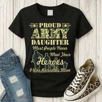 Proud Army Daughter Gift Women's T-Shirt thumb 3