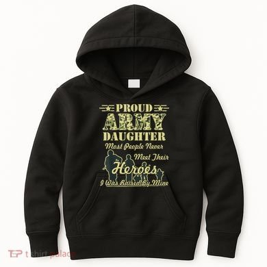 Proud Army Daughter Gift Kids Hoodie