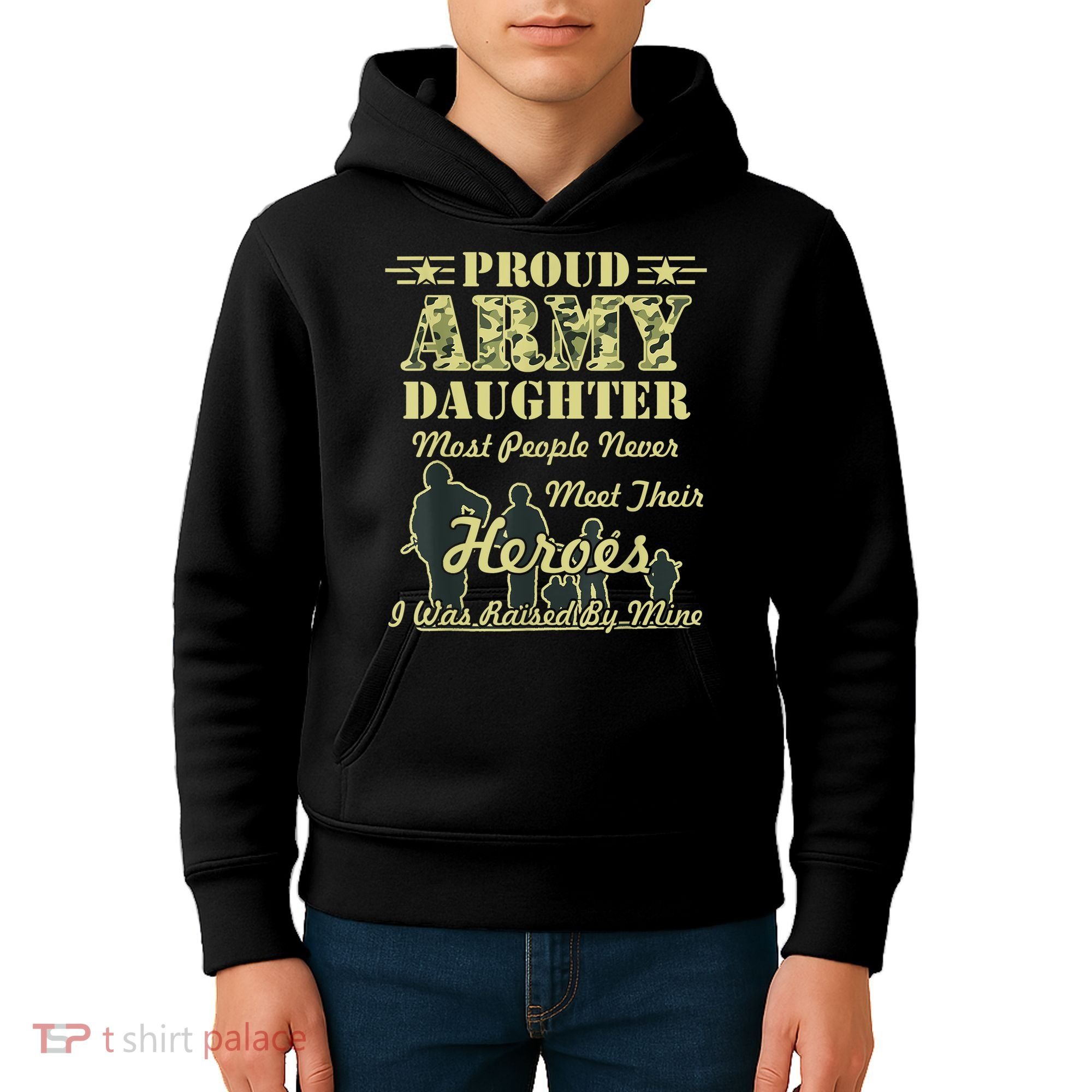 Proud Army Daughter Gift Kids Hoodie