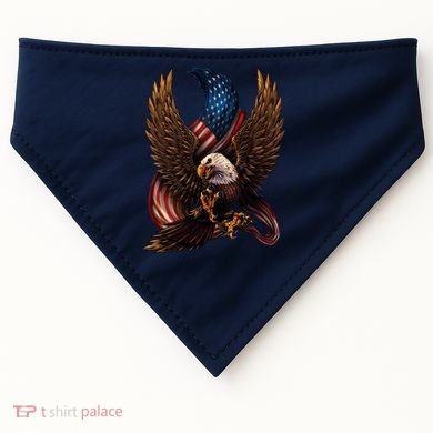 Patriotic American Design With Eagle And Flag USA-Made Doggie Bandana