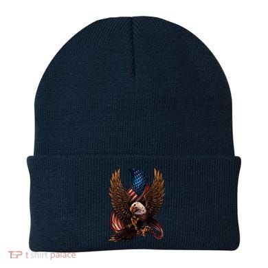 Patriotic American Design With Eagle And Flag Beanie