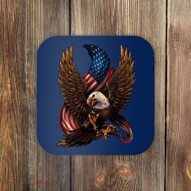 Patriotic American Design With Eagle And Flag Coaster
