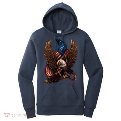 Patriotic American Design With Eagle And Flag Women's Hoodie