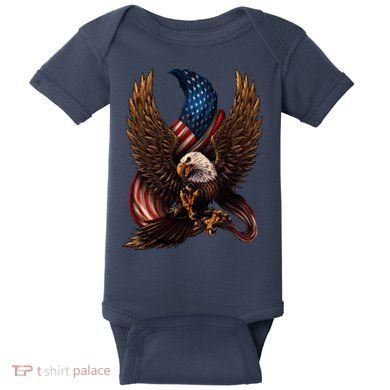 Patriotic American Design With Eagle And Flag Baby Bodysuit