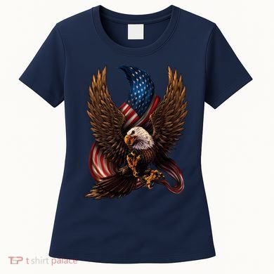 Patriotic American Design With Eagle And Flag Women's T-Shirt
