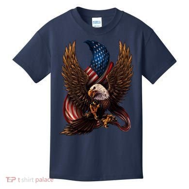 Patriotic American Design With Eagle And Flag Kids T-Shirt