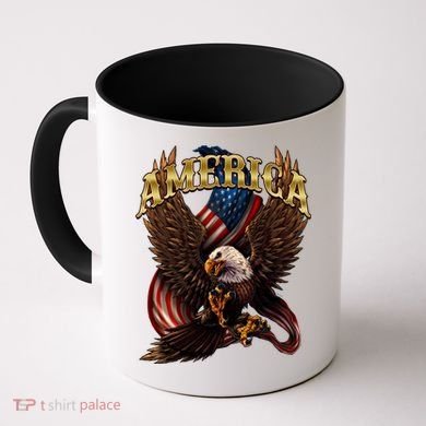 Patriotic America Design With Eagle And American Flag Coffee Mug