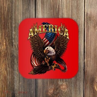 Patriotic America Design With Eagle And American Flag Coaster