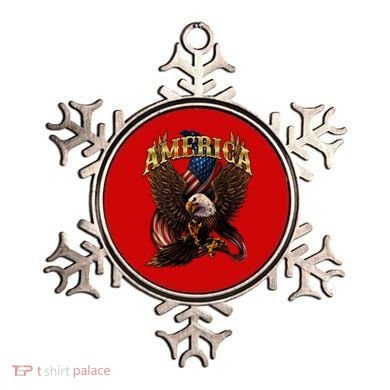 Patriotic America Design With Eagle And American Flag Ornament