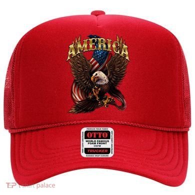 Patriotic America Design With Eagle And American Flag Hat