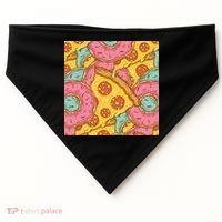 Pizza And Donuts Fast Food USA-Made Doggie Bandana thumb 0
