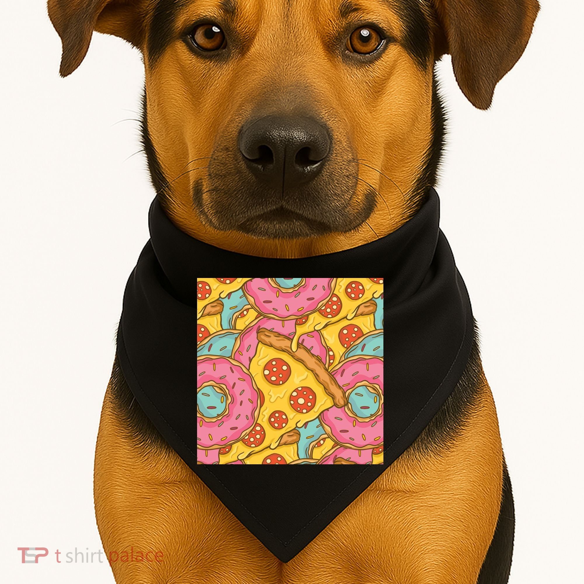 Pizza And Donuts Fast Food USA-Made Doggie Bandana