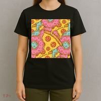 Pizza And Donuts Fast Food T-Shirt thumb 4