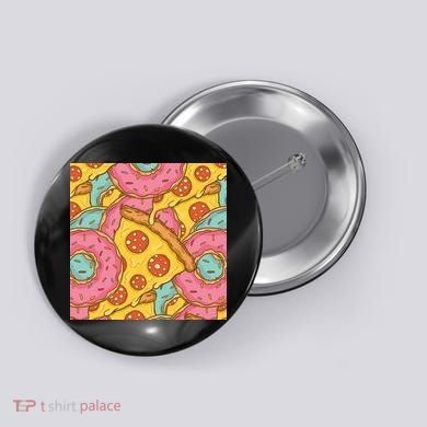 Pizza And Donuts Fast Food Button