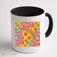 Pizza And Donuts Fast Food Coffee Mug thumb 1