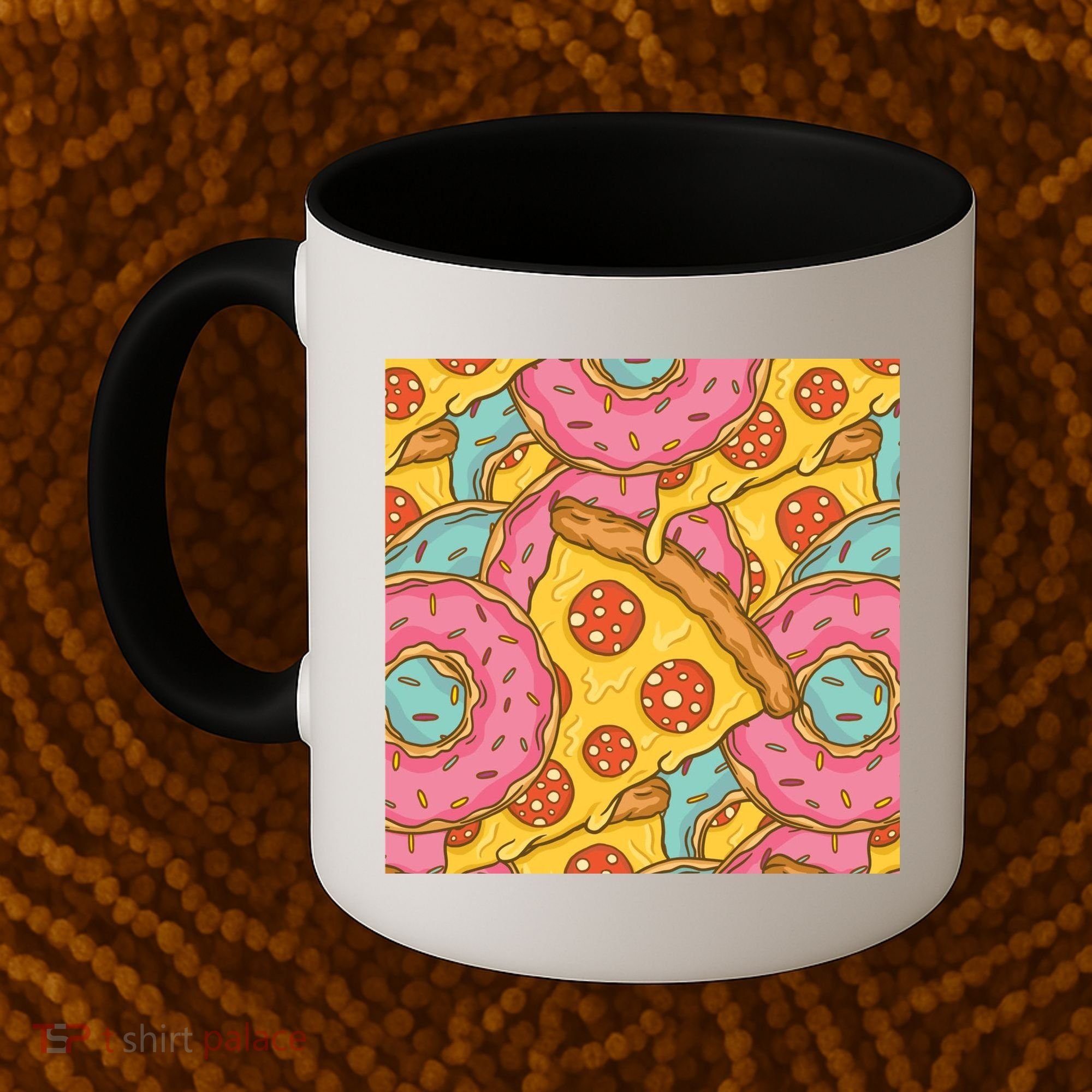 Pizza And Donuts Fast Food Coffee Mug