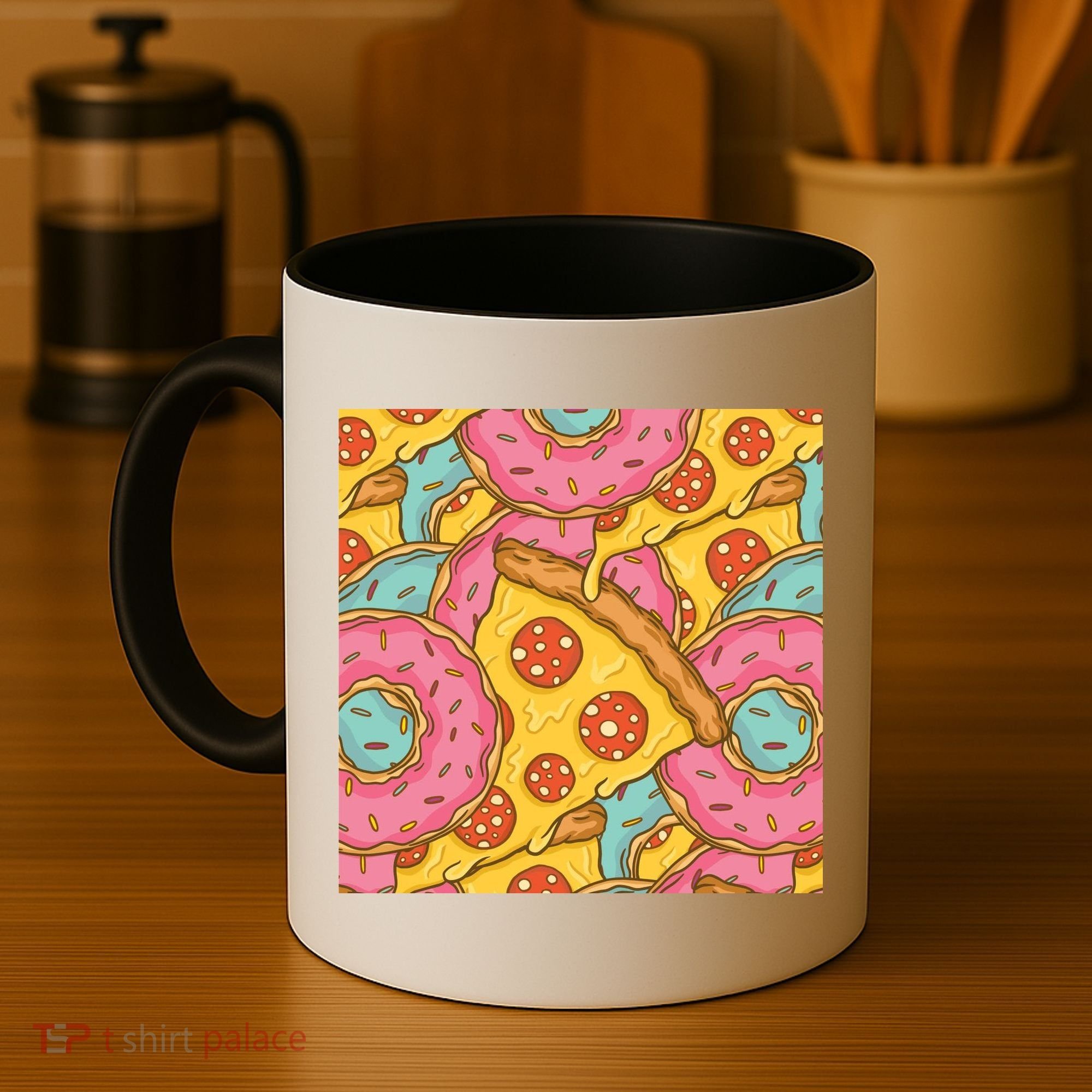Pizza And Donuts Fast Food Coffee Mug