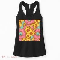 Pizza And Donuts Fast Food Women's Tank Top thumb 0