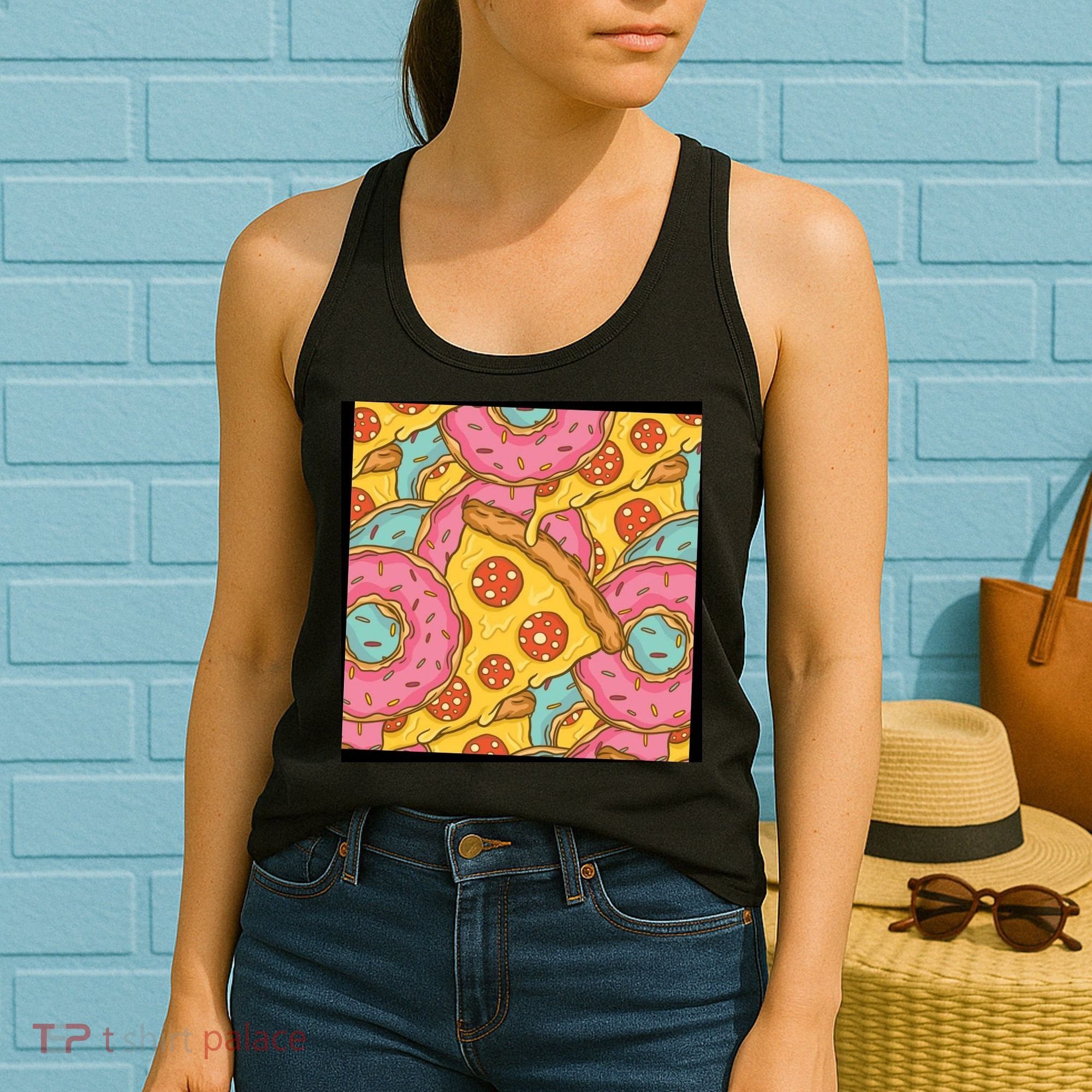 Pizza And Donuts Fast Food Women's Tank Top