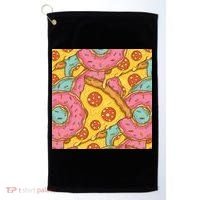 Pizza And Donuts Fast Food Golf Towel thumb 0
