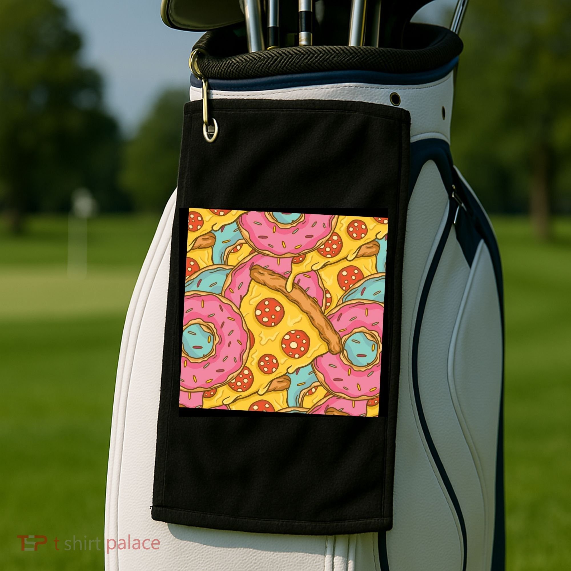 Pizza And Donuts Fast Food Golf Towel