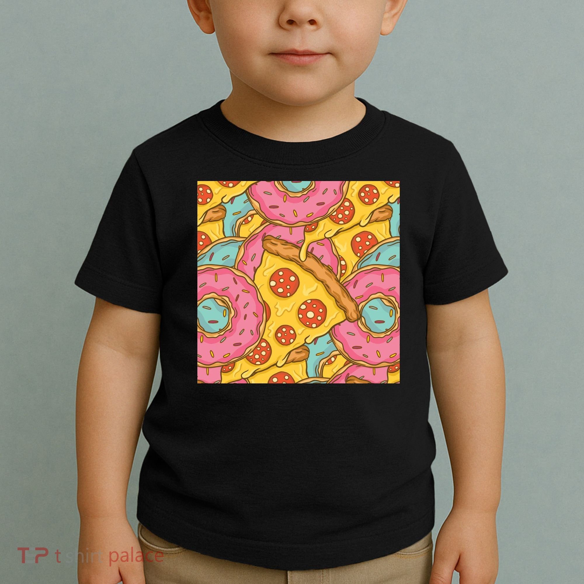 Pizza And Donuts Fast Food Toddler T-Shirt