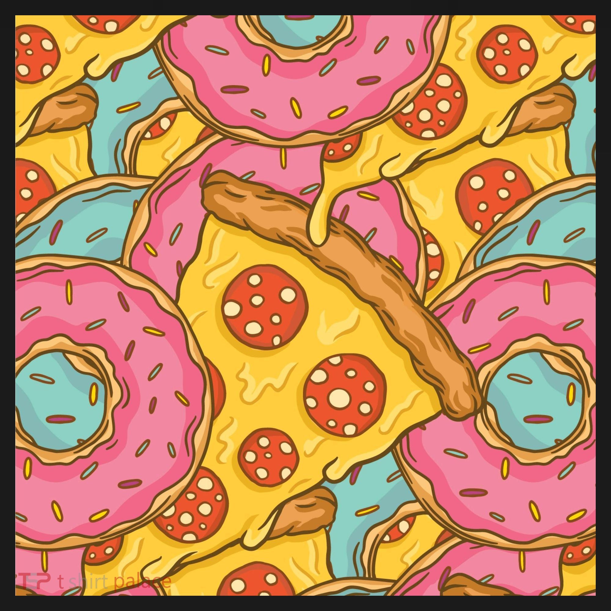 Pizza And Donuts Fast Food Toddler T-Shirt