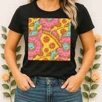 Pizza And Donuts Fast Food Women's T-Shirt thumb 2