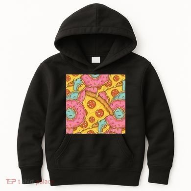 Pizza And Donuts Fast Food Kids Hoodie