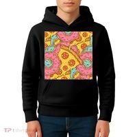 Pizza And Donuts Fast Food Kids Hoodie thumb 4
