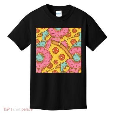 Pizza And Donuts Fast Food Kids T-Shirt