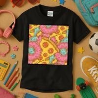 Pizza And Donuts Fast Food Kids T-Shirt thumb 3