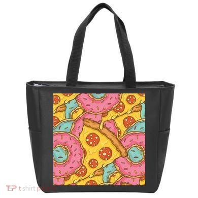 Pizza And Donuts Fast Food Tote Bag