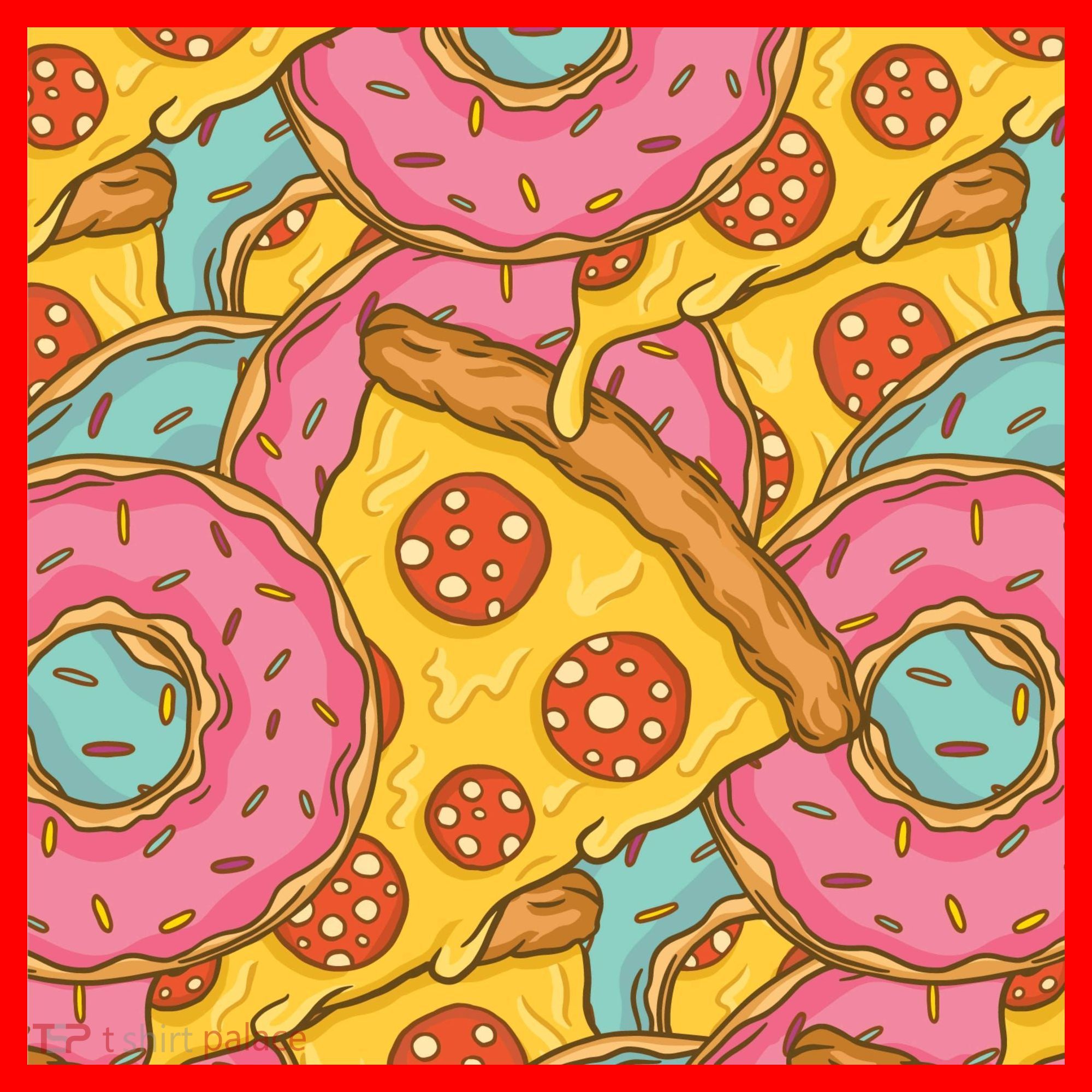 Pizza And Donuts Fast Food Santa Hat