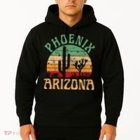 Phoenix Arizona Desert Cactus Retro Sunset Outdoors Retro Hoodie thumb 2