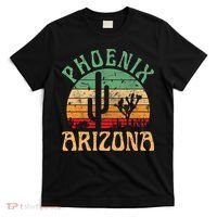 Phoenix Arizona Desert Cactus Retro Sunset Outdoors Retro T-Shirt thumb 0