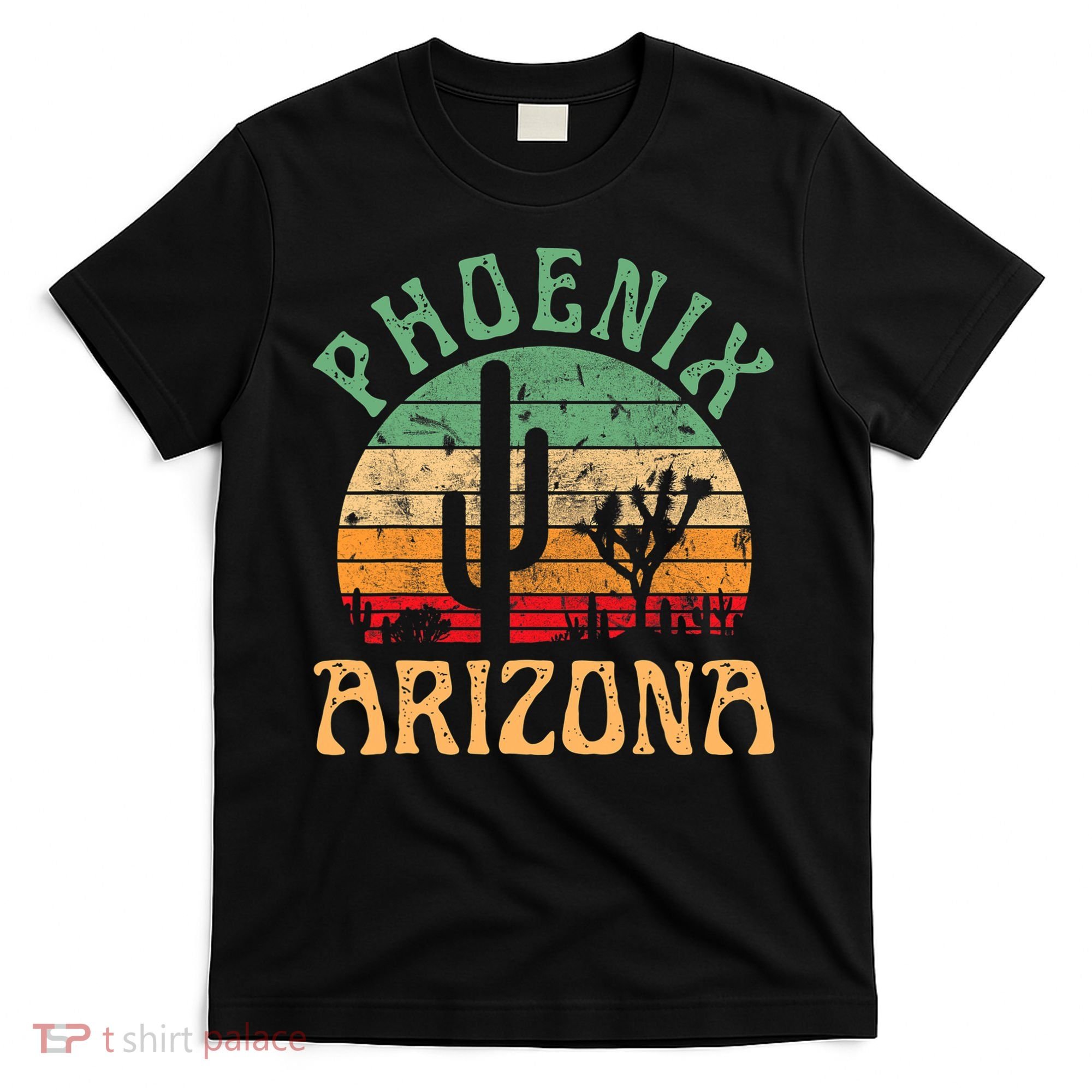 Phoenix Arizona Desert Cactus Retro Sunset Outdoors Retro T-Shirt