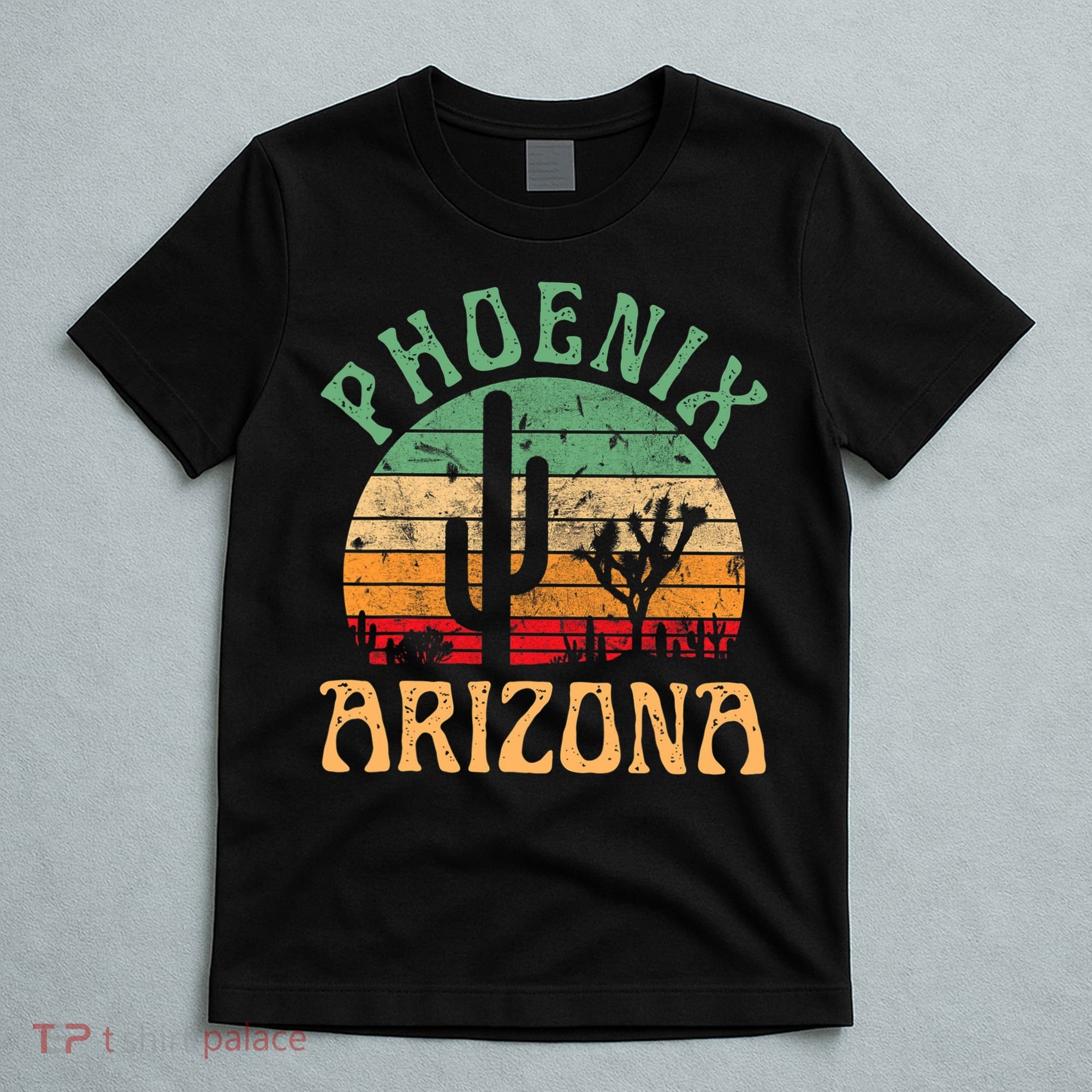 Phoenix Arizona Desert Cactus Retro Sunset Outdoors Retro T-Shirt